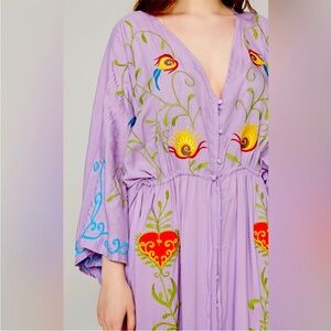Strange Hearts Magic Embroidered Lilac Gown OSFM Free People Fillyboo Replica